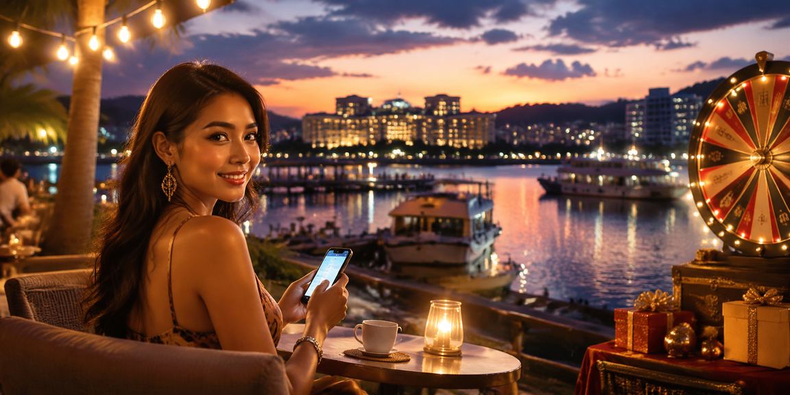 Meja roulette kasino dalam talian dengan suasana Kota Kinabalu Malaysia yang mewah