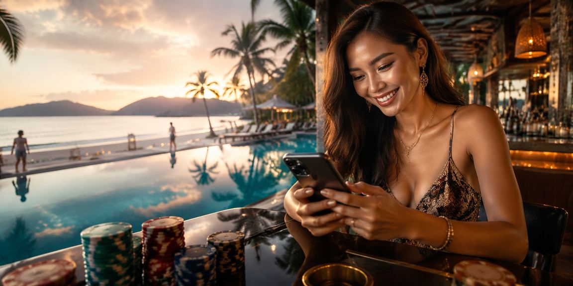 Pengguna Malaysia mengakses platform kasino mudah alih 14400 di Langkawi dengan antara muka Bahasa Melayu